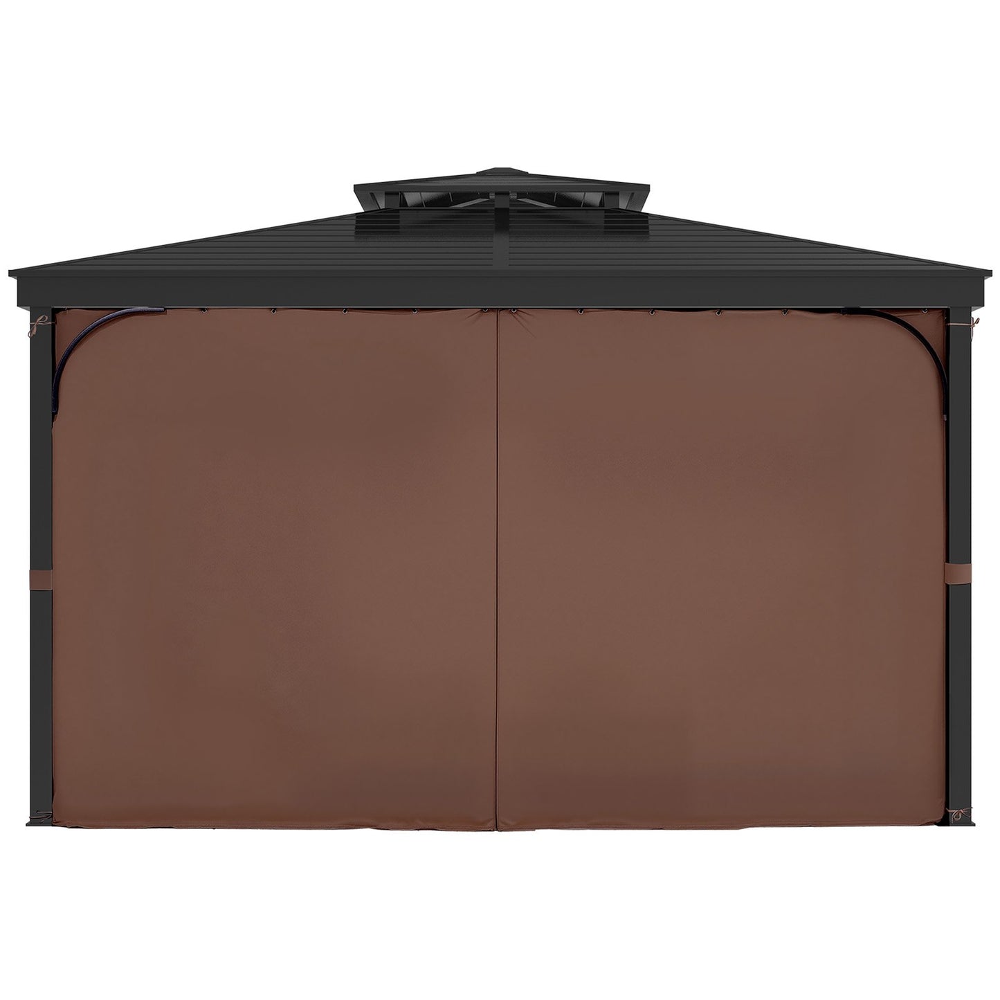 Gazebo Curtains Outdoor, Fit Most 10' x 10' x 6.9' Gazebos, 4-Panel Sidewall Gazebo Privacy Curtains with Zippers, Outdoor Curtain Replacement for Patio Canopy, Only Curtain, Coffee