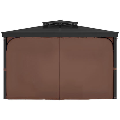 Gazebo Curtains Outdoor, Fit Most 10' x 10' x 6.9' Gazebos, 4-Panel Sidewall Gazebo Privacy Curtains with Zippers, Outdoor Curtain Replacement for Patio Canopy, Only Curtain, Coffee