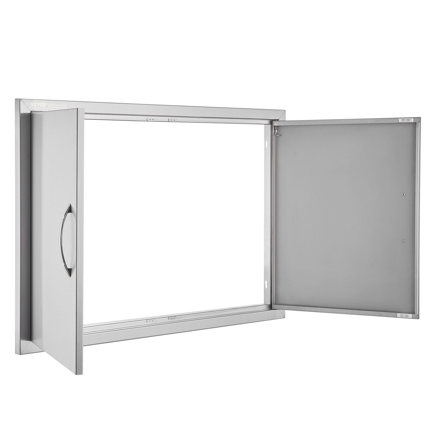 BBQ Access Door, 915x610 mm Double Outdoor Kitchen Door, Stainless Steel Flush Mount Door, Wall Vertical Door with Handles, for BBQ Island, Grilling Station, Outside Cabinet