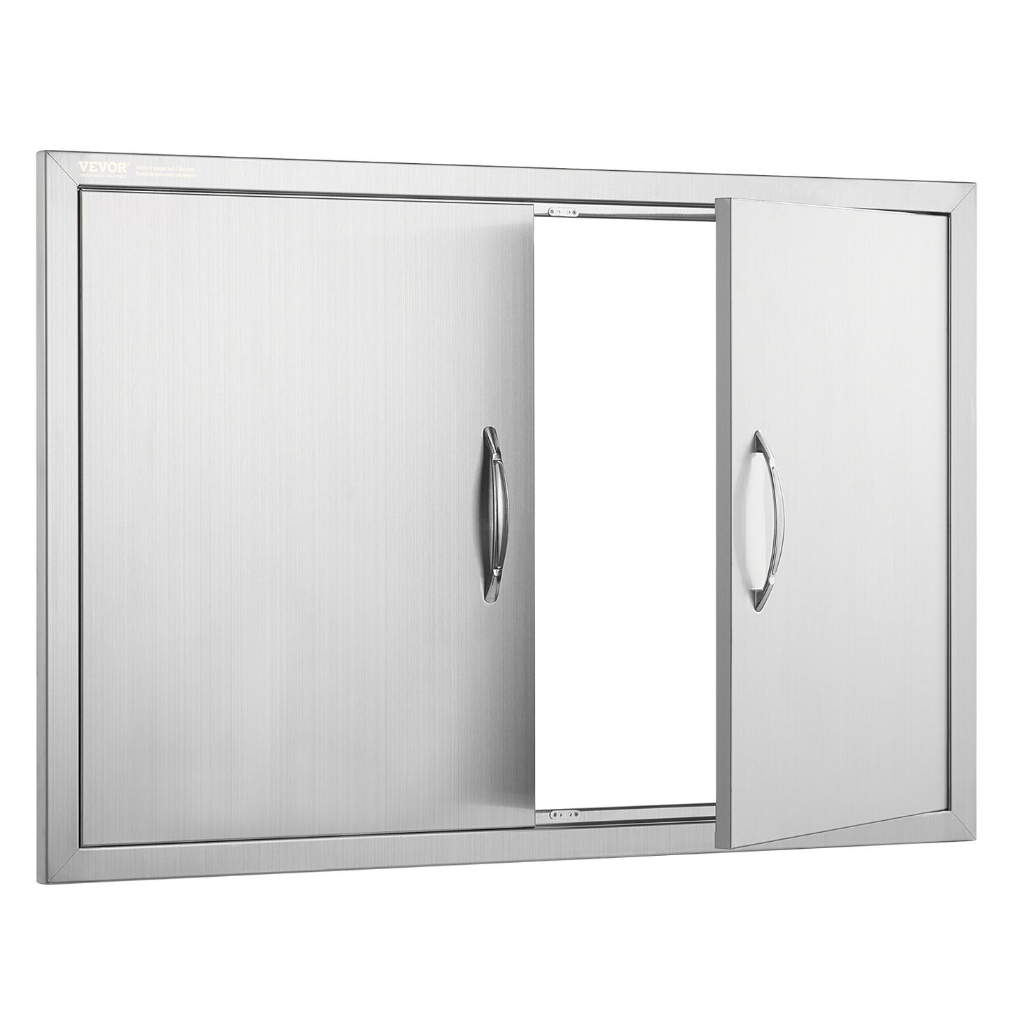 BBQ Access Door, 915x610 mm Double Outdoor Kitchen Door, Stainless Steel Flush Mount Door, Wall Vertical Door with Handles, for BBQ Island, Grilling Station, Outside Cabinet