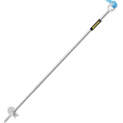 Sandankare, 36" längd borr till stranden och sandbanken, 316 rostfritt stålsskruvankare med avtagbart handtag, elastisk lina och bärväska, för vattenskoter, pontonkajak