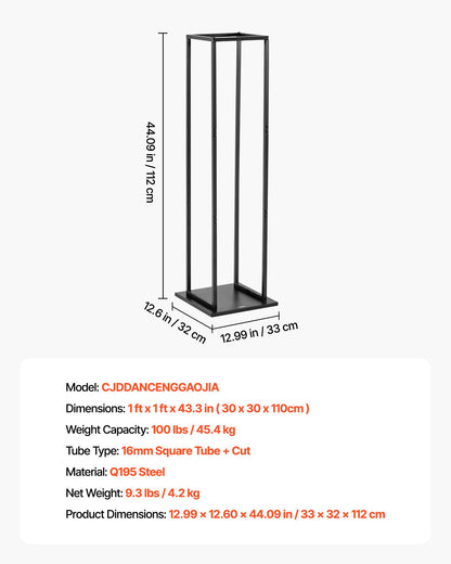 Indoor Firewood Rack, 33 × 32 × 112 cm Log Stacker Holder, Holds up to 45kg, Tall Wood Storage Stand, Powder-Coated Steel Firewood Holder, Heavy Duty Wood Pile Rack for Fireplace