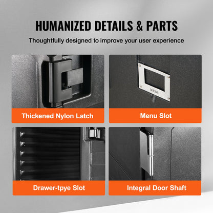 Insulated Food Pan Carrier, 120 L Hot Box for Catering, LLDPE Food Box Carrier with Double Buckles, Front Loading Food Warmer with Handles, End Loader with Wheels for Restaurant, Canteen, etc.