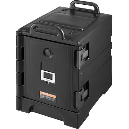 Insulated Food Pan Carrier, 81 Qt Hot Box for Catering, Food Box Carrier with Double Buckles, Front Loading Food Warmer with Handles, Stackable End Loader for Restaurant, Canteen