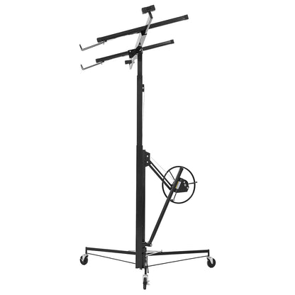 3353 mm gipslyft, kraftig 68 kg gipskivotlyft med justerbar teleskoparm, låsbara hjul, gipslyft, paneldomkraft, lyftverktyg, idealisk för tak- och vägginstallation (svart)