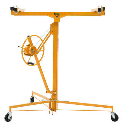 3353 mm gipslyft, kraftig 68 kg gipskivotlyft med justerbar teleskoparm, låsbara hjul, gipslyft, paneldomkraft, lyftverktyg, idealisk för tak- och vägginstallation (gul)