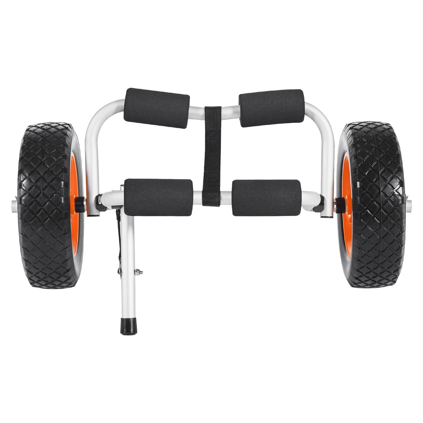 Kayak Cart, 90 kg Load Capacity, Foldable Kayak Trolley with 25.4 cm Solid Rubber Tires & 1 Ratchet Strap, Paddle Board Trolley for Carrying Kayaks, Canoes, Paddleboards, Float Mats, Jon Boats