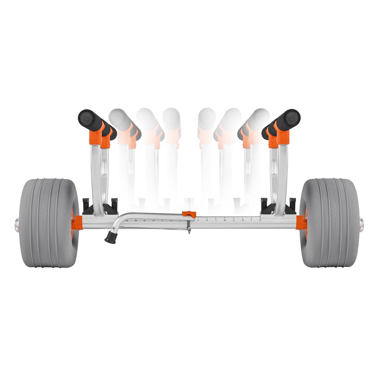 Kayak Cart, 158.8 kg Load Capacity, Kayak Trolley with 30.5 cm Inflatable PU Tires & 2 Straps, Assembles & Disassembles Within Seconds, Paddle Board Trolley for Carrying Kayaks and Canoes