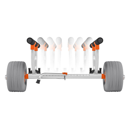 Kayak Cart, 158.8 kg Load Capacity, Kayak Trolley with 30.5 cm Inflatable PU Tires & 2 Straps, Assembles & Disassembles Within Seconds, Paddle Board Trolley for Carrying Kayaks and Canoes