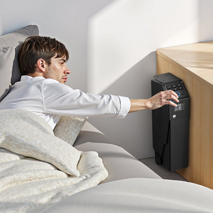 Vapenskåp, skjutbart vapenskåp med skärm, fingeravtryck/lösenord/nyckel, 3-vägs snabb åtkomstvapenlåda med LED för 1 pistol och magasin, monterad vapenlåda för nattduksbord, sängbord, bil