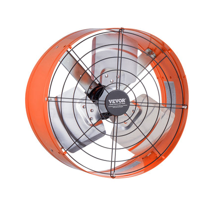 Gable Mount Fan, 15 Inch Attic Exhaust Fan with Adjustable Thermostat & Outer Mesh, 1650 CFM House Ventilator Cools Up to 2360 Sq.Ft, Quiet Ventilation for Roof, Garage & Shop, Vibrant Orange