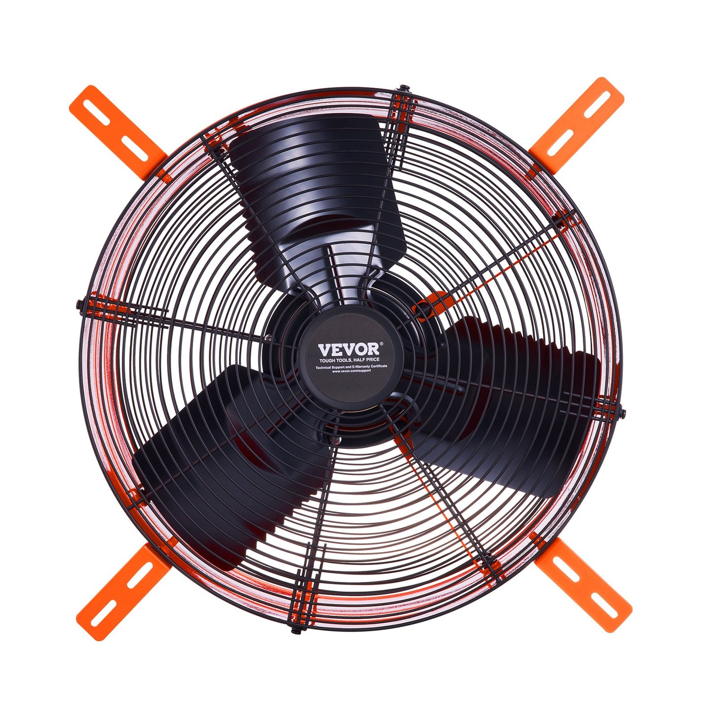 Gable Mount Fan, 16 Inch Attic Exhaust Fan with Adjustable Thermostat & Outer Mesh, 2940 CFM House Ventilator Cools Up to 4200 Sq.Ft, Quiet Ventilation for Roof, Garage & Shop, Vibrant Orange