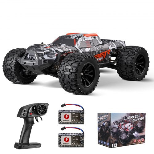 Fjärrstyrd bil, skala 1:14, RC-bil för barn, terränggående 4WD terrängmonstertruck med 45° wheelie och 2 batterier, 38 km/h höghastighetshobbyracerbil - perfekt present för barn från 8 år