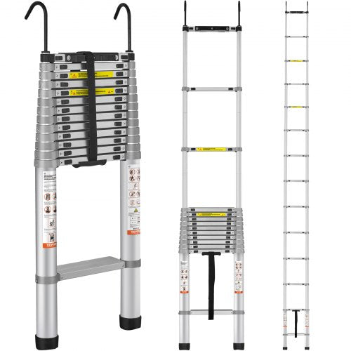 Telescoping Ladder Aluminum Extension Step 563.9 cm Multi-purpose Portable
