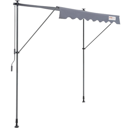 Manual Retractable Awning, 78" Outdoor Retractable Patio Awning Sunshade Shelter, Adjustable Patio Door Window Awning Canopy with 39" Sun Shade Curtain for Backyard, Garden, Balcony