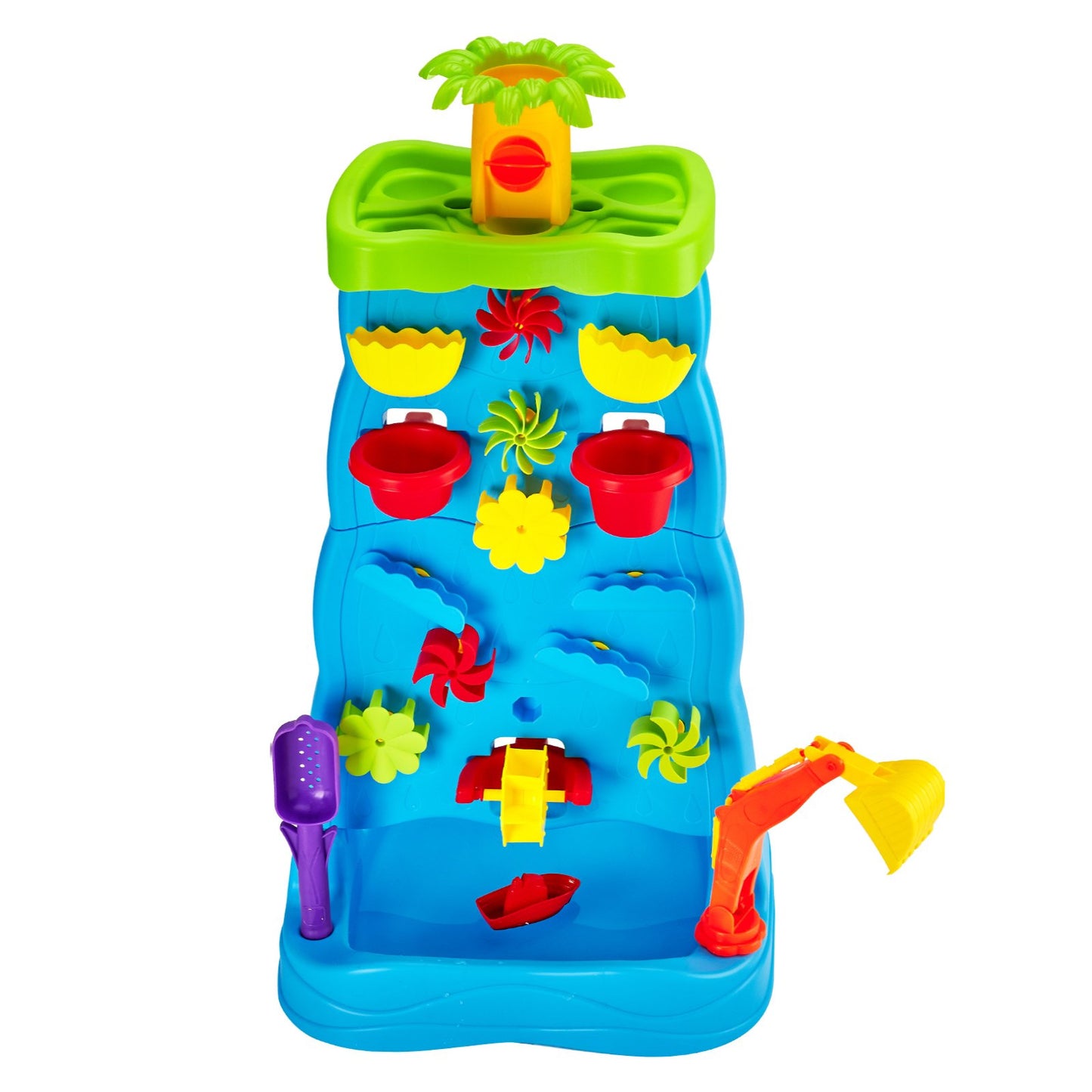 Sand and Water Table for Toddlers, Double-Sided Kids Activity Waterfall Playset with 37PCS Accessories, Kids Activity Sensory Table, Outdoor Summer Sand Water Play Table for 3+ Years Boys Girls
