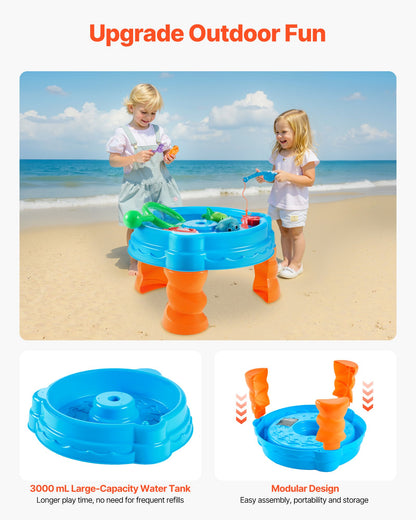 Water Table for Toddlers, Kids Activity Sensory Table, Fish 'n Splash Water Playset with 9PCS Toy Accessories, Summer Water Activity Table with Fishing Game Set for 3+ Years Boys Girls