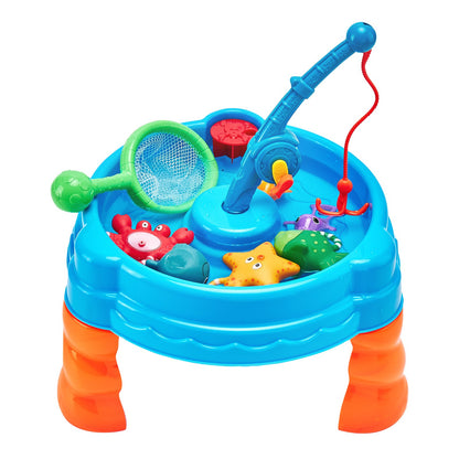 Water Table for Toddlers, Kids Activity Sensory Table, Fish 'n Splash Water Playset with 9PCS Toy Accessories, Summer Water Activity Table with Fishing Game Set for 3+ Years Boys Girls