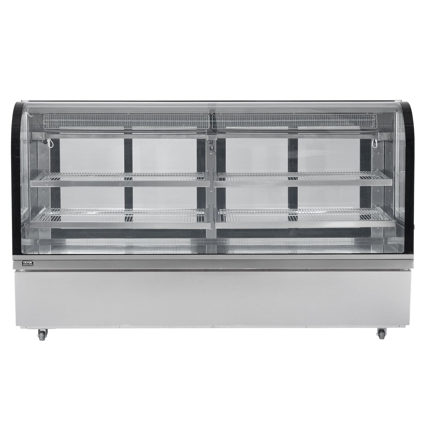 Refrigerated Display Case, 32 Cu.Ft./901L Large Pastry Display Case, 4-Tier Commercial Display Refrigerator with LED Lighting, Downdraft Cooling, Movable with Casters, for Bakery