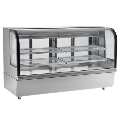 Refrigerated Display Case, 32 Cu.Ft./901L Large Pastry Display Case, 4-Tier Commercial Display Refrigerator with LED Lighting, Downdraft Cooling, Movable with Casters, for Bakery