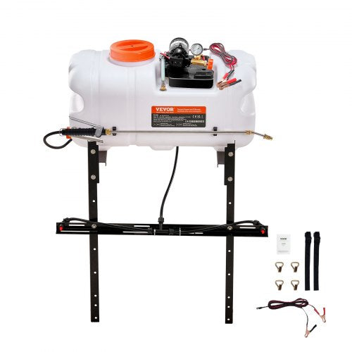 ATV Spot Sprayer, 15.9 Gal/60 L ATV/UTV Broadcast Sprayer with A Nozzle Boom, 12 V Pump Weed Sprayer with Water Tank, 1.9 GPM Flow Rate, Adjustable 0-72 PSI, 20FT Hose, White