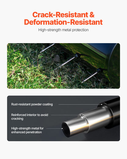 Rolling Lawn Aerator, 21-inch Heavy-Duty Manual Rolling Aerator Lawn with Detachable Handle and 33 Iron Spikes, Rolling Lawn Aeration Tool for Garden Patio Yard Compacted Soils and Lawns, Black