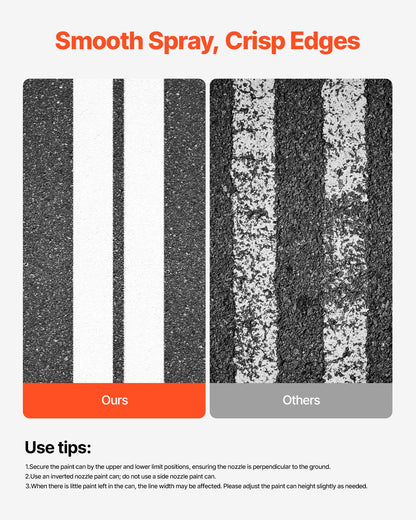 Striping Line Marking Machine, 610 x 330 x 900 mm, 4-Wheel, Heavy Duty Striping Line Machine with 56-102 mm Adjustable Width, Make Clear Edge Line for Roads, Parking Lots, Sports Field, Yellow