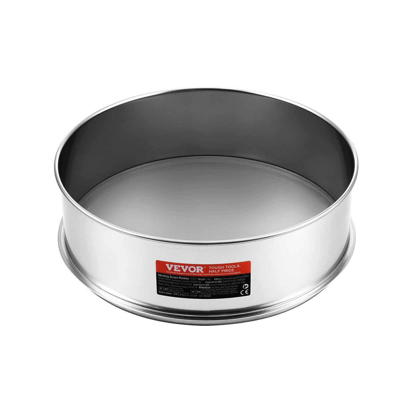 Mjölsikt med finmaskigt nät, mjölsikt med 150 mesh, finmaskigt sikt i 304 rostfritt stål, livsmedelsklassat, 30 cm finmaskiga silar för bakning, 5 nätstorlekar för mungbönor, ris, mjöl och pärlpulver