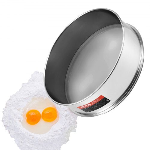 Flour Sieve Fine Mesh, 80 Mesh Flour Sifter, 304 Stainless Steel Fine Mesh Sifter Food-grade, Dia. 12.6" Fine Mesh Strainers for Baking, 5 Sizes Mesh hole for Mungbean, Rice, Flour, Pearl Powder