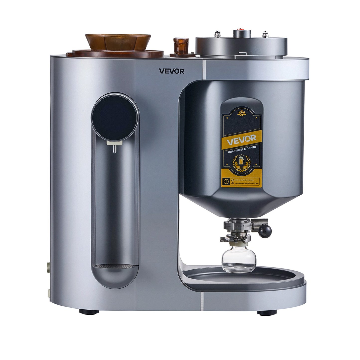 Automatic Home Beer Brewer, 13L All-in-One Home Brew Machine, 1500W Power Electric Beer Brewing Machine with Mash Boil Device, 304 Stainless Steel Inner Tank, Auto Temp & Pressure Control