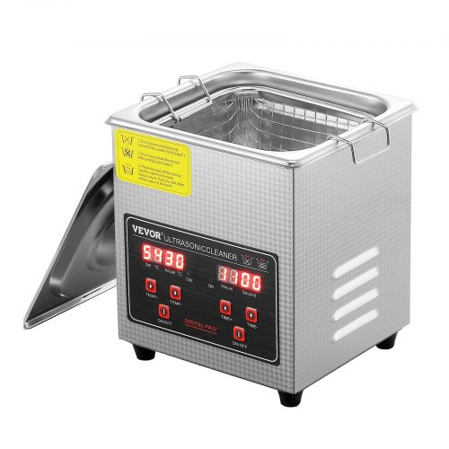 Ultrasonic Cleaner with Digital Timer & Heater, Professional Ultra Sonic Jewelry Cleaner, Stainless Steel Heated Cleaning Machine for Glasses Watch Rings Small Parts Circuit Board (2L)
