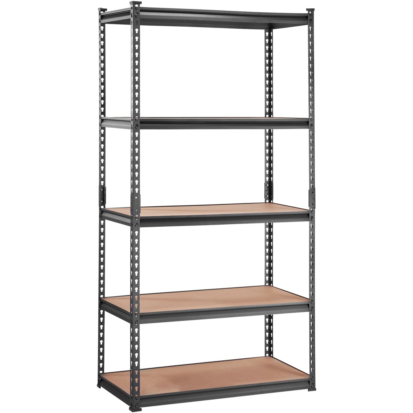 Storage Shelving Unit, 5-Tier Adjustable, 2000 lbs Capacity, Heavy Duty Garage Shelves Metal Organizer Utility Rack, Black, 35" L x 18" W x 71" H for Kitchen Pantry Basement Bathroom Laundry