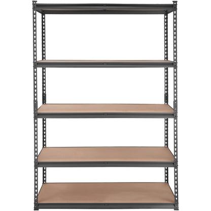 Storage Shelving Unit, 5-Tier Adjustable, 2000 lbs Capacity, Heavy Duty Garage Shelves Metal Organizer Utility Rack, Black, 18" D x 48" W x 72" Hfor Kitchen Pantry Basement Bathroom Laundry
