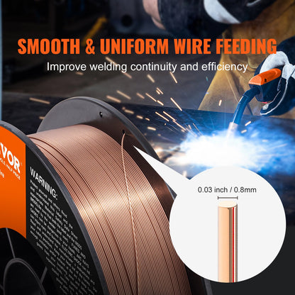 Solid MIG Welding Wire, ER70S-6 0.8mm 5.0kg with Low Splatter and High Levels of Deoxidizers for All Position Gas Welding