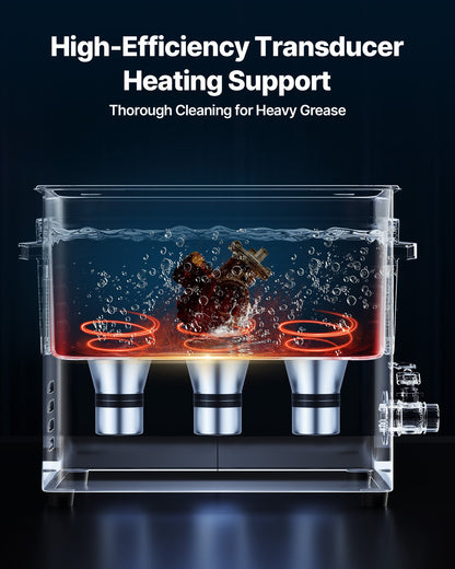 10L ultraljudsrengöring, professionell ultraljudsrengöringsmaskin med rengöringskorg och digital display, 180W rostfritt stål 40kHz rengöringsmaskin för klockor, rakhyvlar, smycken, mynt och mer