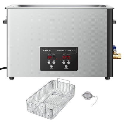 30L Ultrasonic Cleaner, Professional Ultrasonic Cleaner Machine with Cleaning Basket & Digital Display, 480W Stainless Steel 40kHz Industrial Cleaning Machine for Parts, Carburetors, Instruments