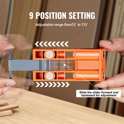 Pocket Hole Jig, 56 Pcs Mini Jig Pocket Hole System with 22.9 cm C-clamp, Step Drill, Wrench, Drill Stop Ring, Square Drive Bit, and Screws, for DIY Carpentry Projects