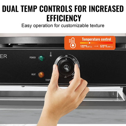 Electric Crepe Maker, 16-Inch Double Head Commercial Crepe Machine, 3400W Flat Plate Crepe Griddle, Nonstick Stainless Steel Pancake Making, Desktop Circular Cereals Pancake Stove, Temp Control