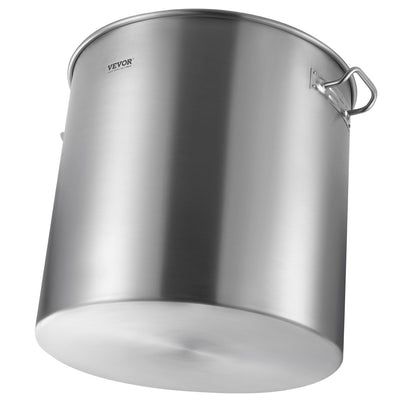 Rostfritt stålgryta, 100 liter stora kokkärl, kokkärl med sås och korg, lock och handtag, kraftig kommersiell gryta, slipbehandling, för stora sällskap och evenemang, silver