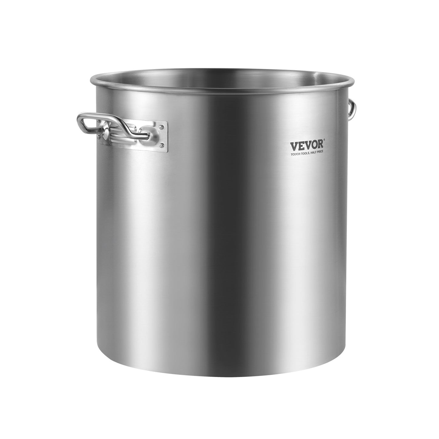 Rostfritt stålgryta, 24 liters kokkärl, kokkärl med lock och handtag, kraftig gryta av kommersiell kvalitet, slipbehandling, för ångkokning, kokning eller stekning, silver