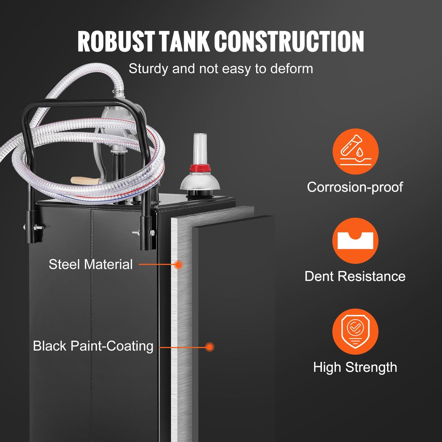 30 Gallon Gas Caddy, Fuel Storage Tank with Wheels, Portable Fuel Caddy with Manuel Transfer Pump, Gasoline Diesel Fuel Container for Cars, Lawn Mowers, ATVs, Boats, More, Black