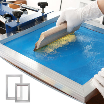 Screentryckssats, 2 delar aluminiumramar för silkscreentryck, 8x10/10x14 tum, 110-tums nät, 2 tejper och screentrycksskrapor och transparentfilm för t-shirts, gör-det-själv-tryck