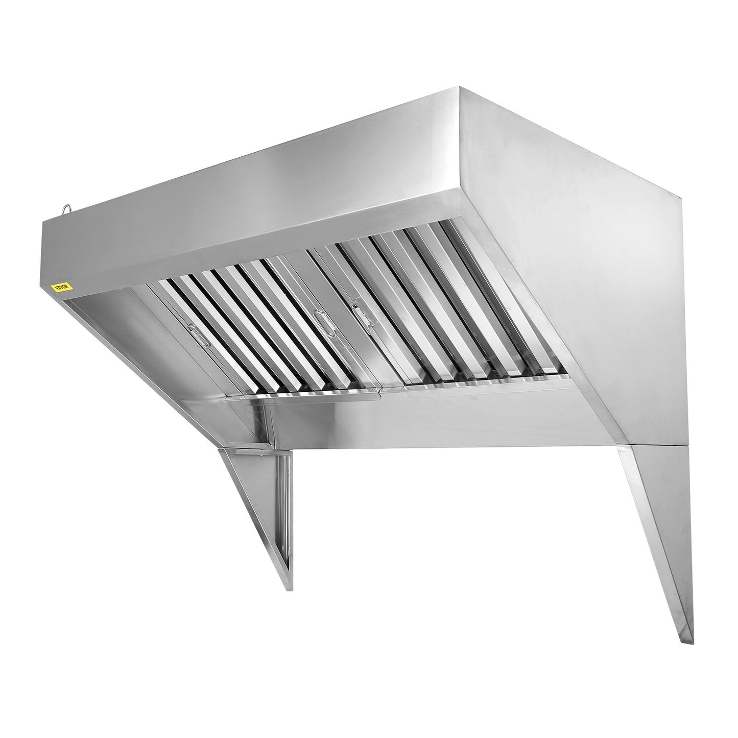 Commercial Exhaust Hood, 1.5 m Food Truck Hood Exhaust, 201 Stainless Steel Concession Trailer Hood with 2 Detachable U-shaped Grid Oil Filter Mesh, Rust Resistant Vent Hood for Kitchen Restaurant