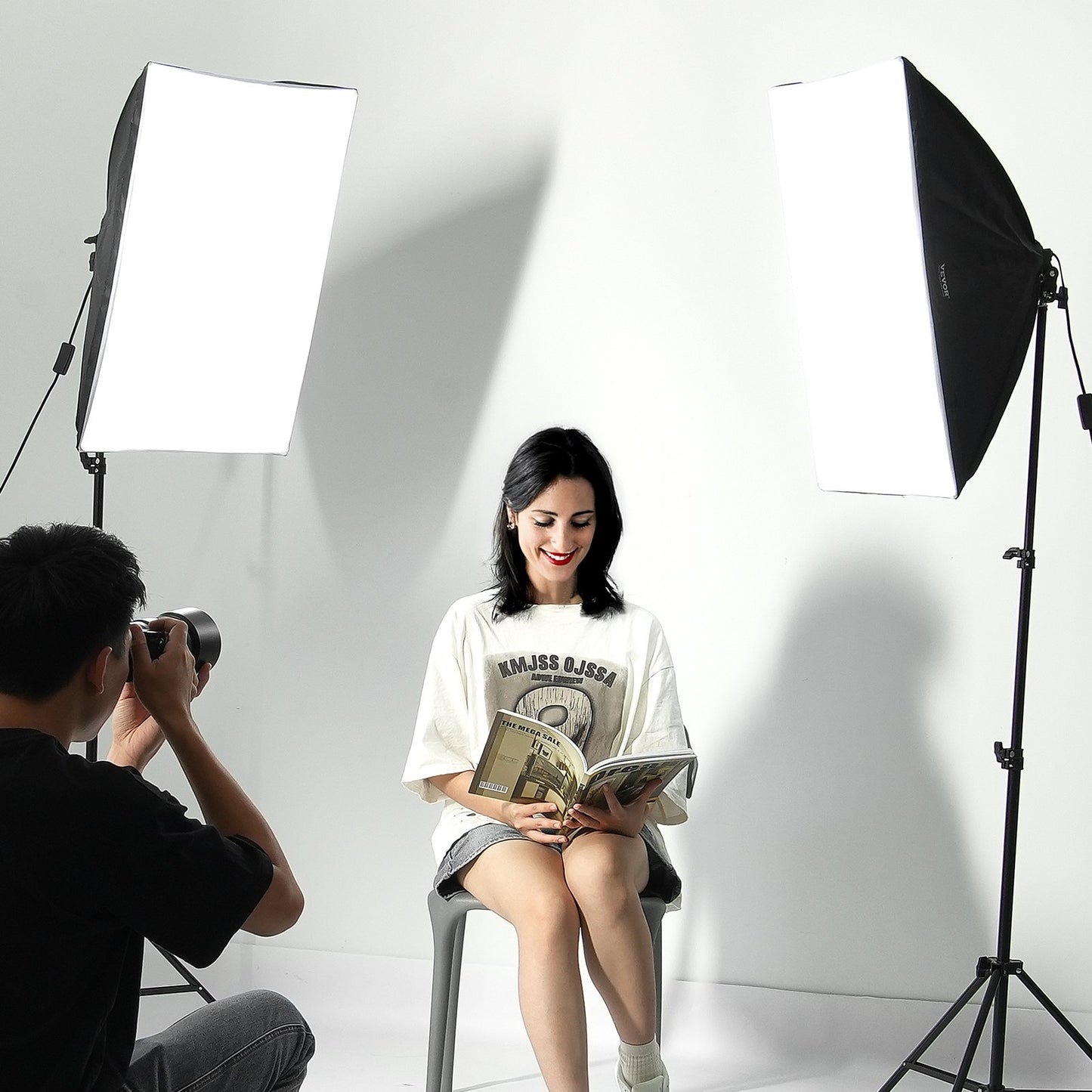 Softboxbelysningskit 50x70 cm / 20x28 tum 45W 3000-6500K LED-lampor för fotografering