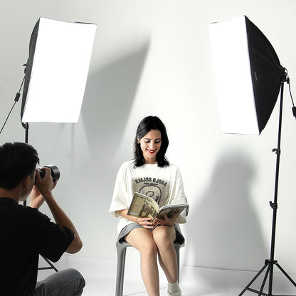 Softboxbelysningskit 50x70 cm / 20x28 tum 45W 3000-6500K LED-lampor för fotografering