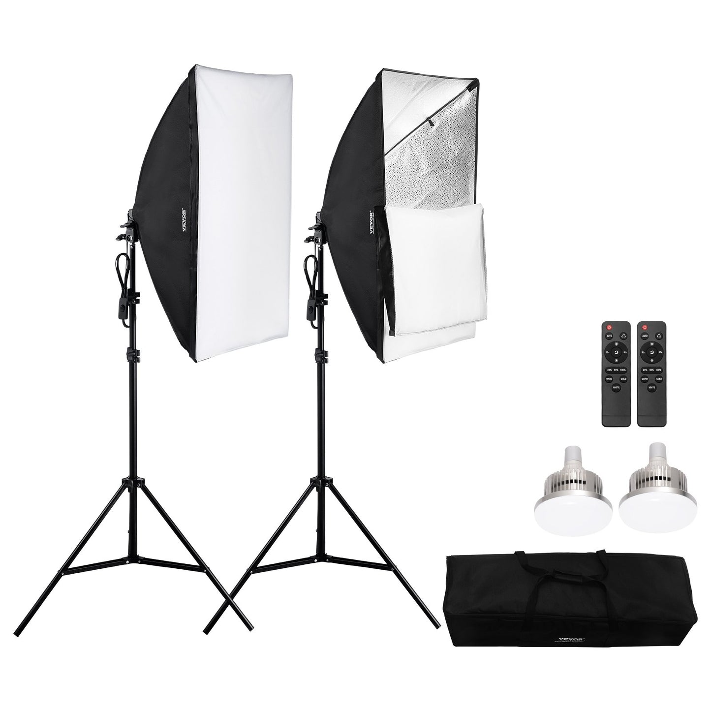 Softboxbelysningskit 50x70 cm / 20x28 tum 45W 3000-6500K LED-lampor för fotografering