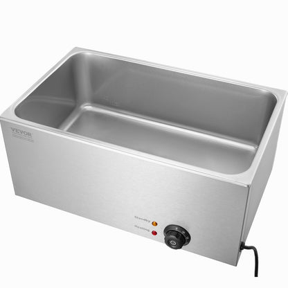Commercial Food Warmer 18L Bain Marie 1200W Electric Buffet Warmer Steam Table Food Warmer Countertop Stainless Steel Food Warmer Wet or Dry Use for Parties, Catering and Restaurant