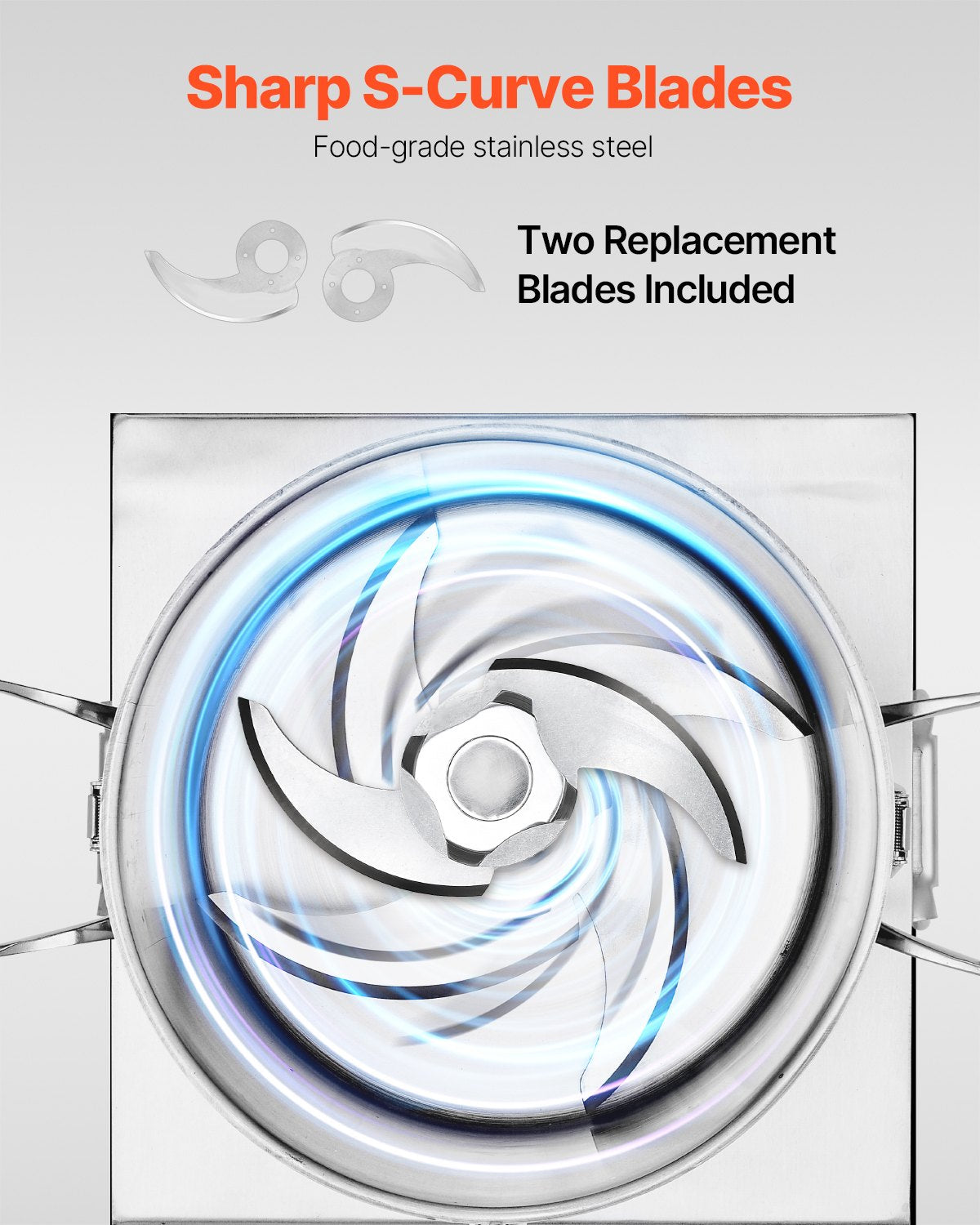 Food Processor & Vegetable Chopper, 10L Food-Grade Stainless Steel Food Processor Chopper with 2 Extra S-Curve Blades, Ideal for Chopping Vegetables, Fruit, Grains, Nuts