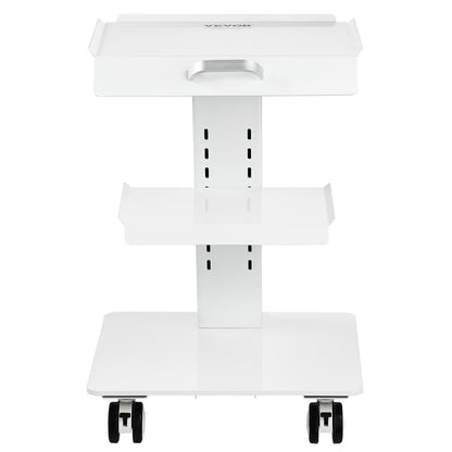 Lab Trolley, 3-Layer Rolling Lab Cart, Metal Mobile Trolley with Swivel Wheels, Tray Rolling Clinic Cart 100 kg Weight Capacity, for Lab, Clinic, Beauty and Salon