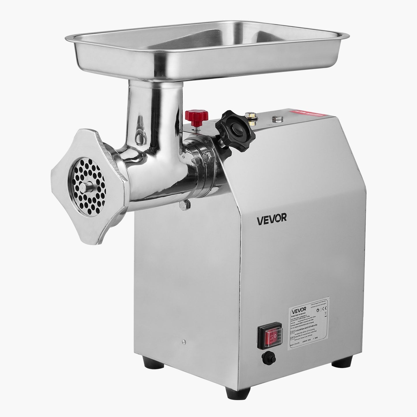 Kommersiell elektrisk köttkvarn, 4,2 kg/min kapacitet, #22 industriell köttkvarn med 2 rostfria blad, 2 malplattor, 1100W kraftig korvmaskin, för kök, restaurang